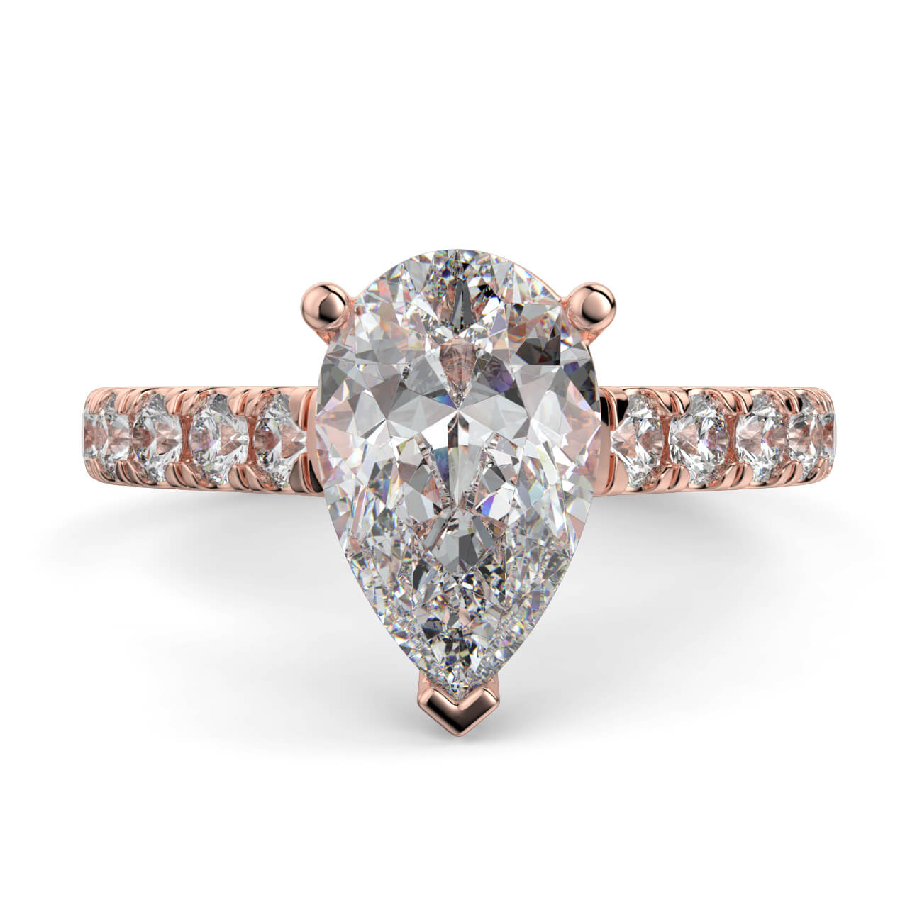 Prestige Pear Cut Diamond Engagement Ring In Rose Gold – Australian Diamond Network