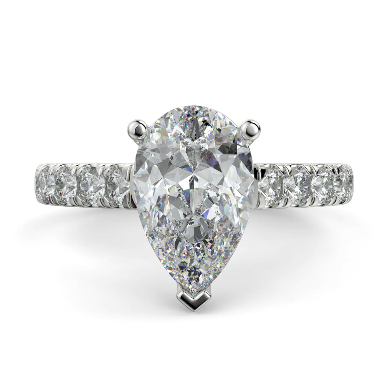 Prestige Pear Cut Diamond Engagement Ring In Platinum – Australian Diamond Network