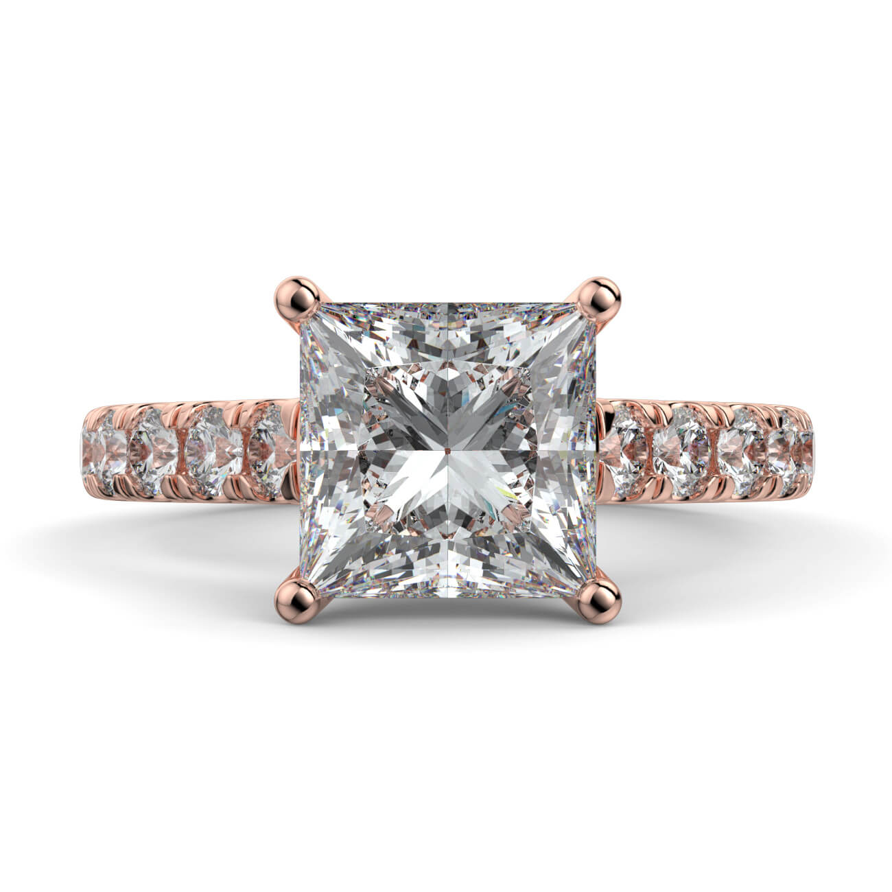 Prestige Princess Cut Diamond Engagement Ring In Rose Gold – Australian Diamond Network