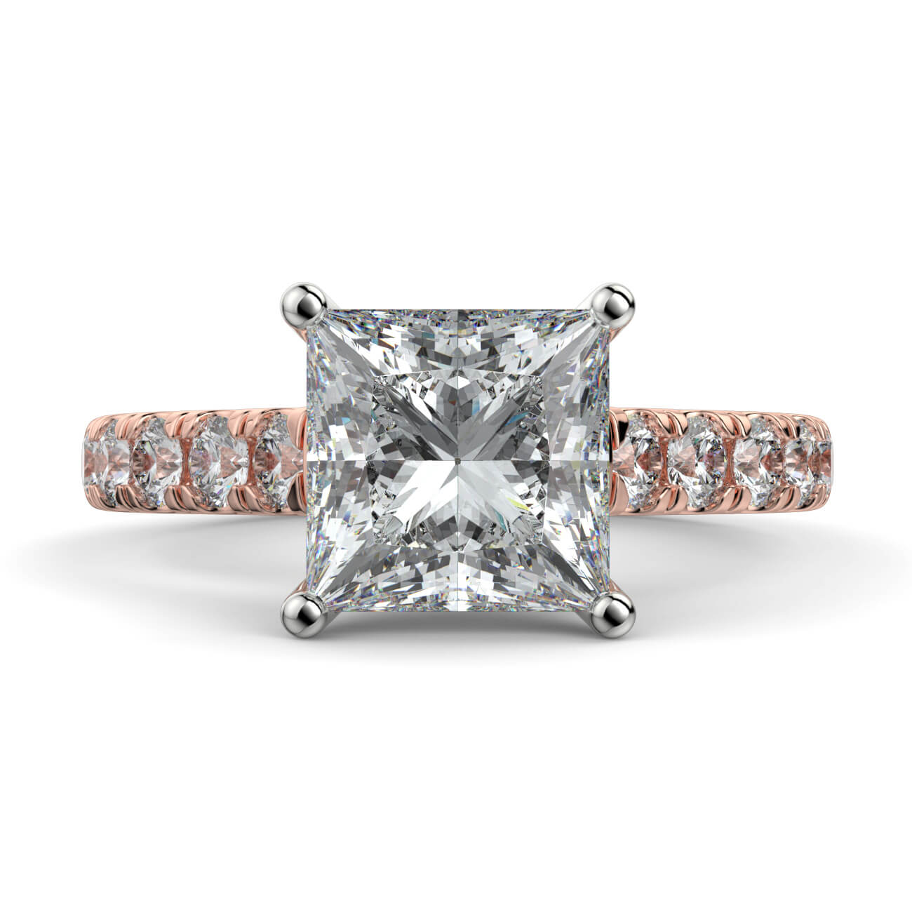 Prestige Princess Cut Diamond Engagement Ring In Rose & White Gold – Australian Diamond Network