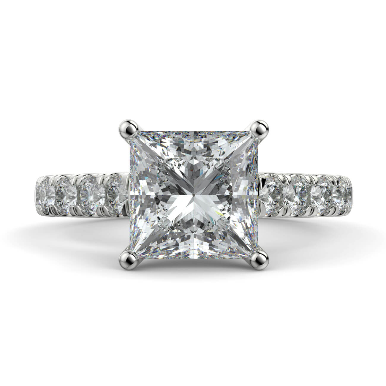 Prestige Princess Cut Diamond Engagement Ring In Platinum – Australian Diamond Network