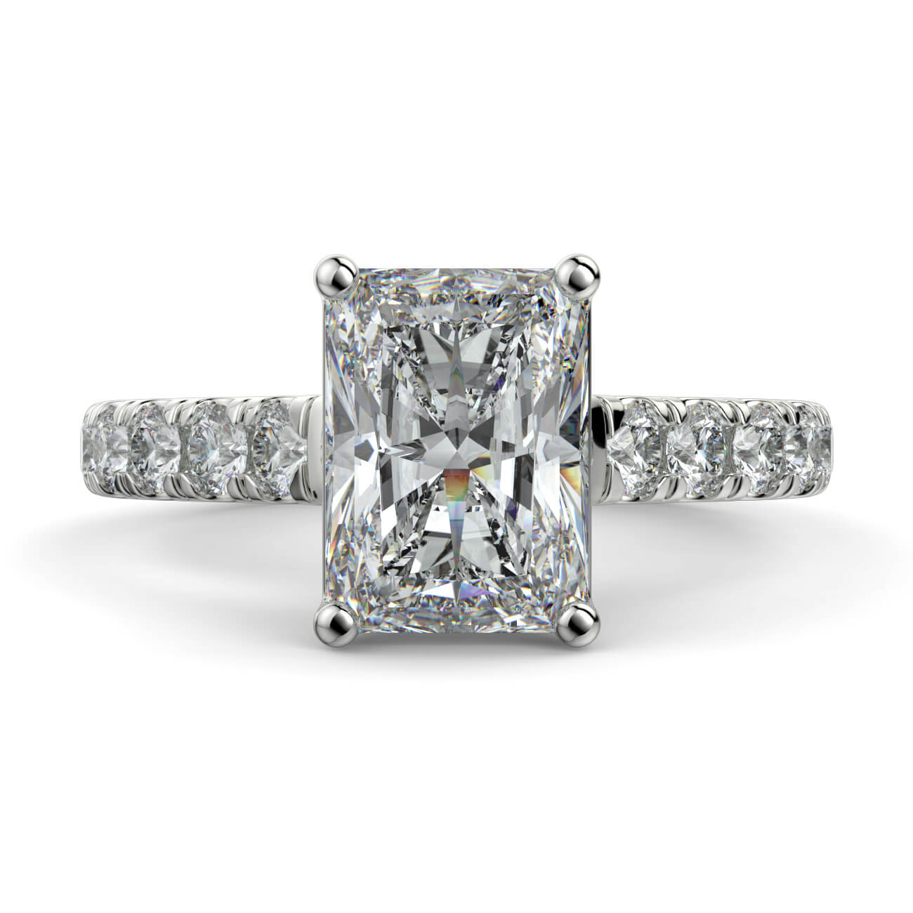Prestige Radiant Cut Diamond Engagement Ring In White Gold – Australian Diamond Network
