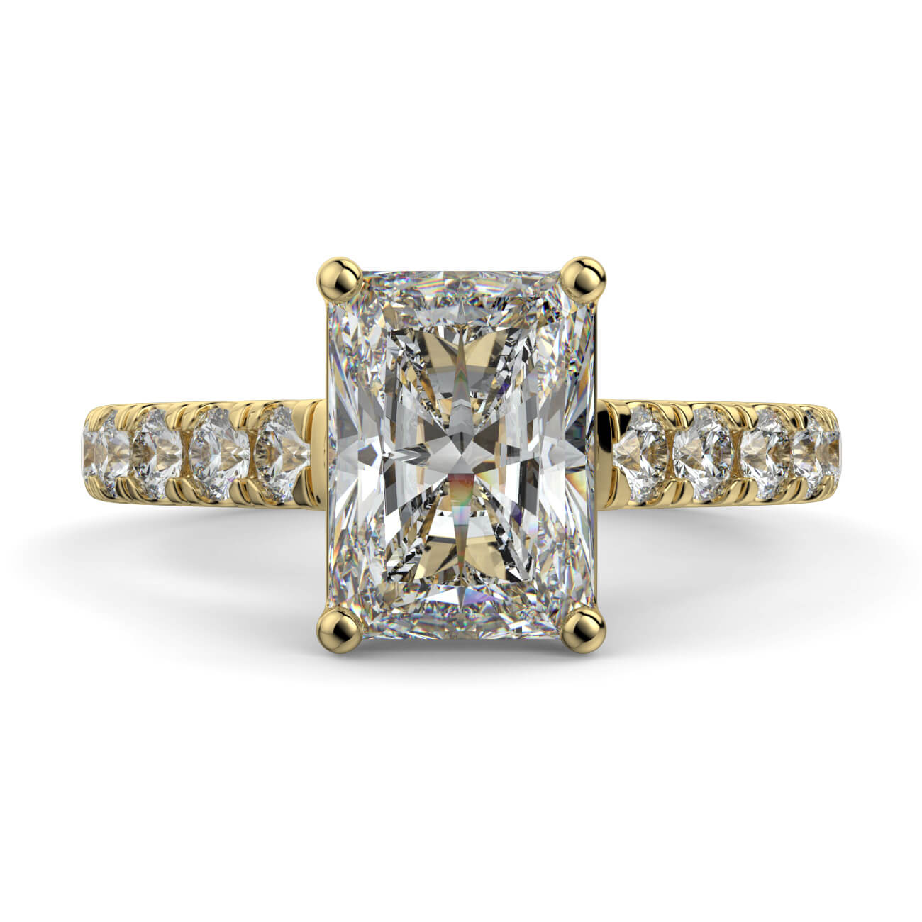 Prestige Radiant Cut Diamond Engagement Ring In Yellow Gold – Australian Diamond Network