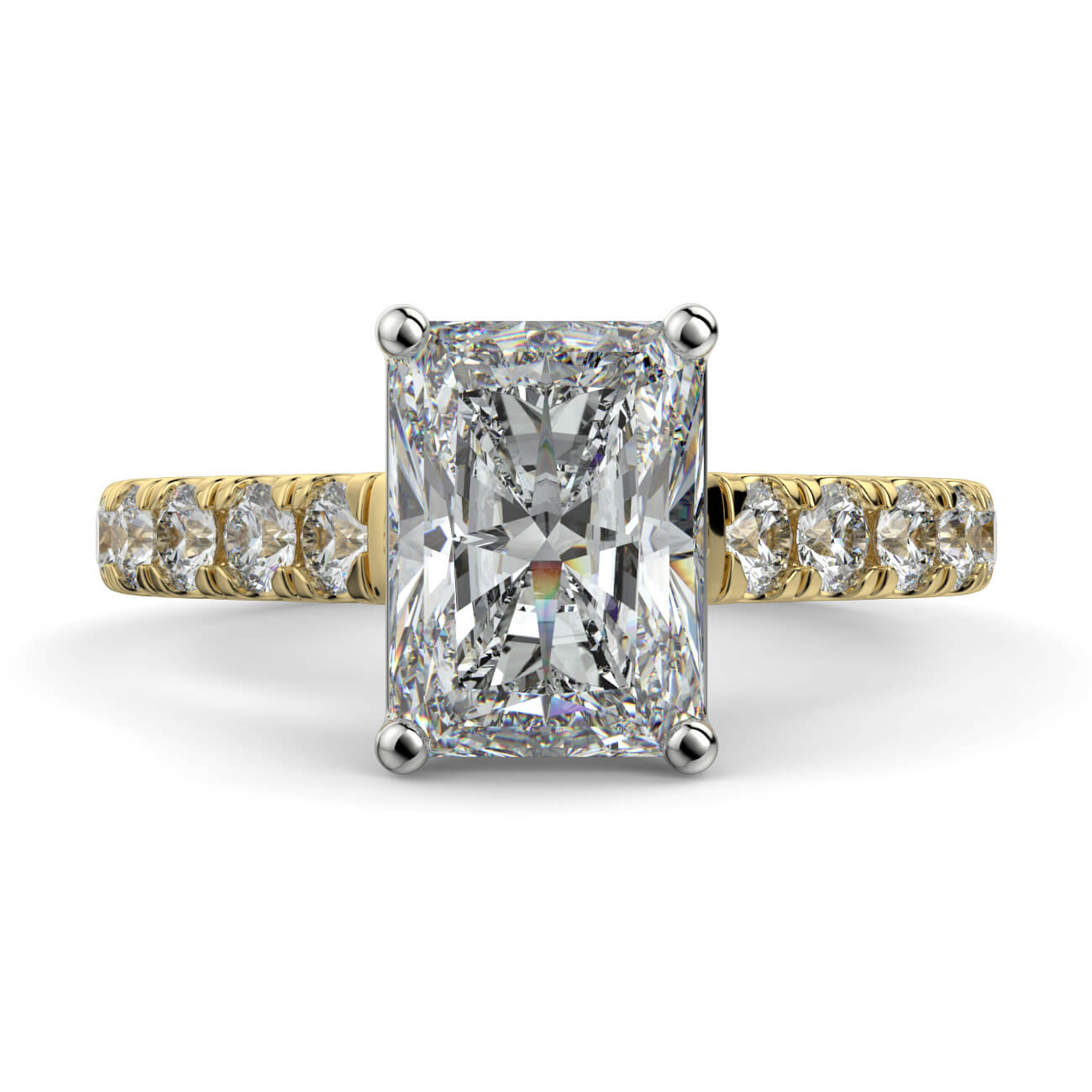 Prestige Radiant Cut Diamond Engagement Ring In Yellow and White Gold – Australian Diamond Network