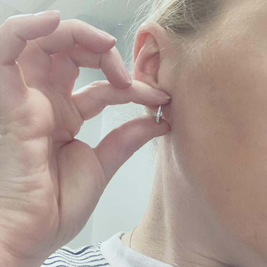 small diamond hoop huggie earrings - Australian Diamond Network