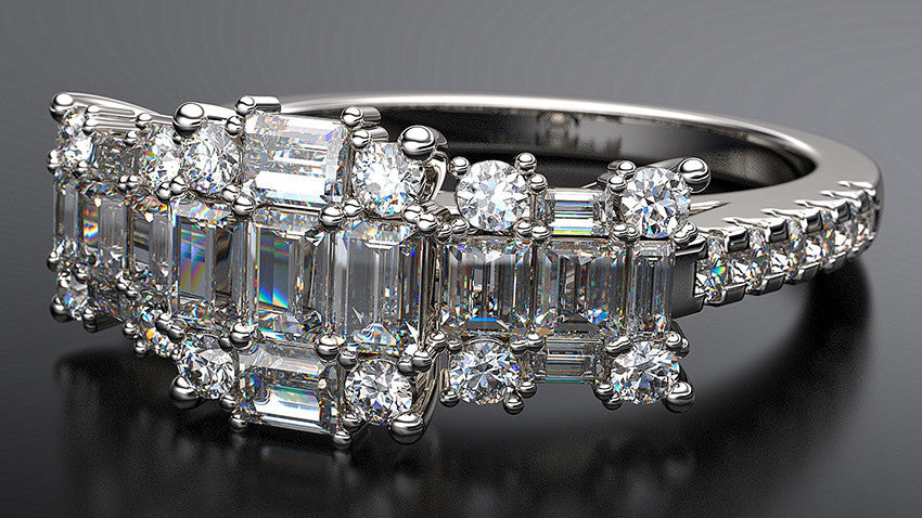 1.00 Carat Round Brilliant & Baguette Cut Diamond Ring - Australian Diamond Network