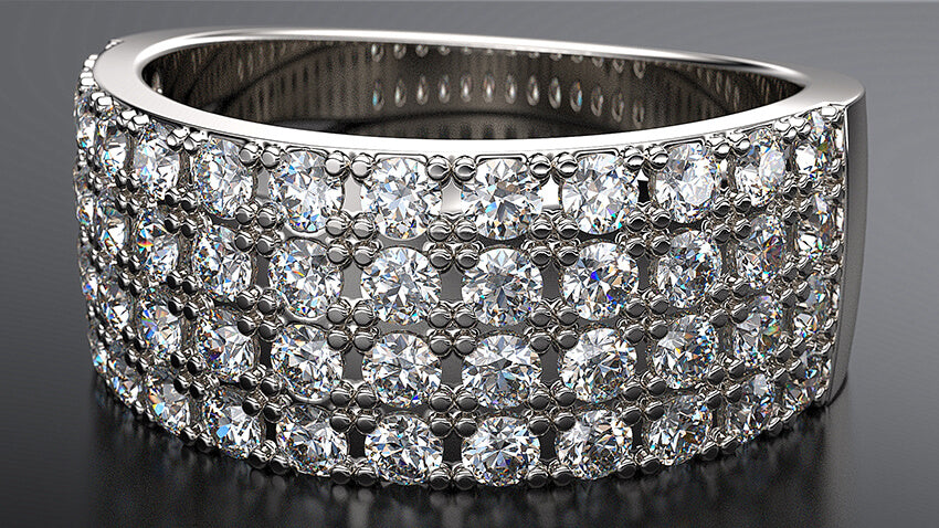 1 Carat Multi-Row Pave Diamond Dress Ring - Australian Diamond Network