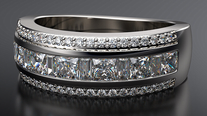 princess-baguette-round diamond ring - Australian Diamond Network