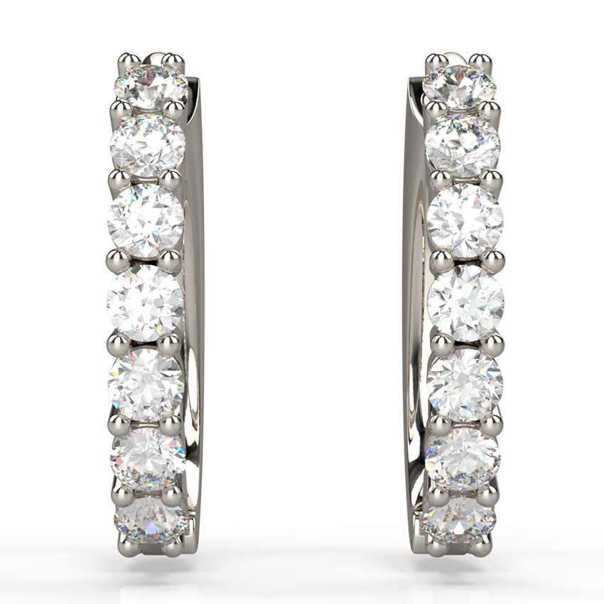 round cut diamond huggie earrings white gold - Australian Diamond Network