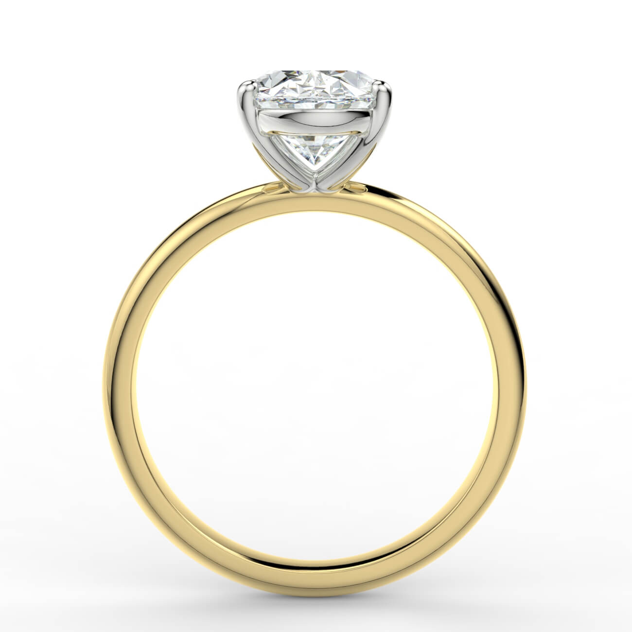 Solitaire oval diamond engagement ring in yellow and white gold – Australian Diamond Network