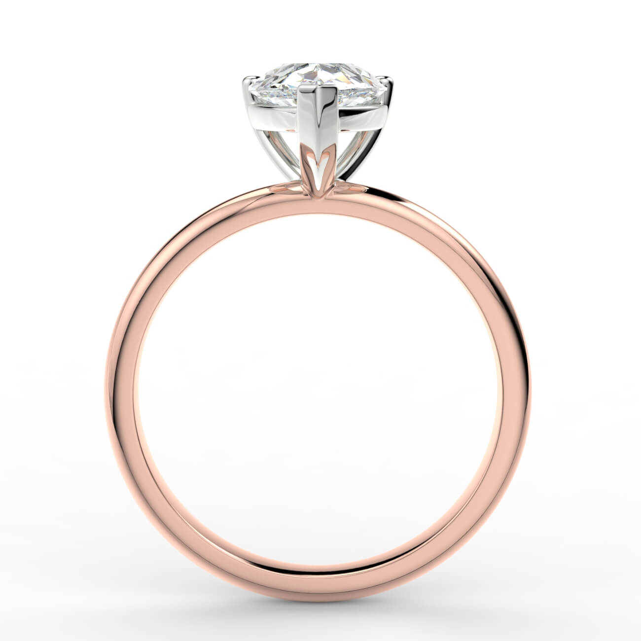 Solitaire pear shape diamond engagement ring in rose and gold – Australian Diamond Network