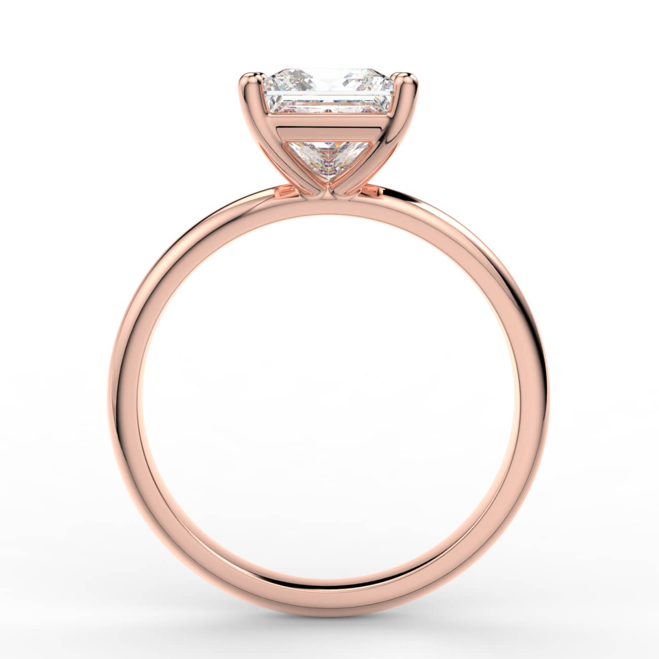 Solitaire princess cut diamond engagement ring in rose gold – Australian Diamond Network