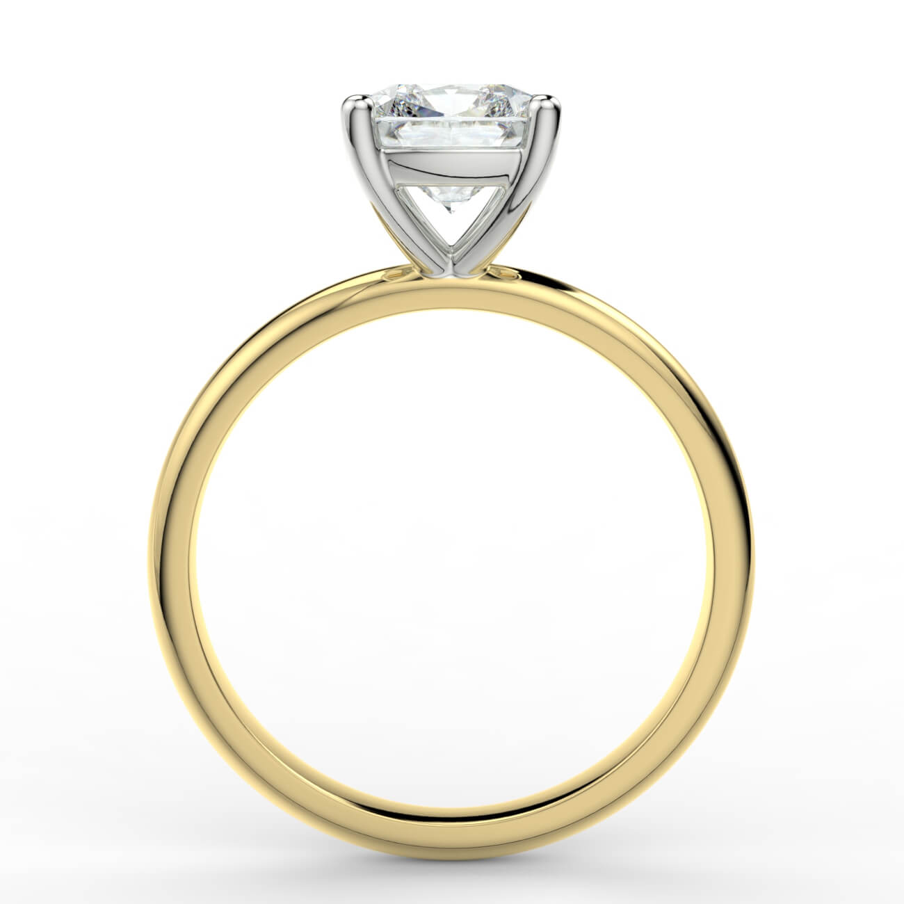 Solitaire cushion cut diamond engagement ring in yellow and white gold – Australian Diamond Network