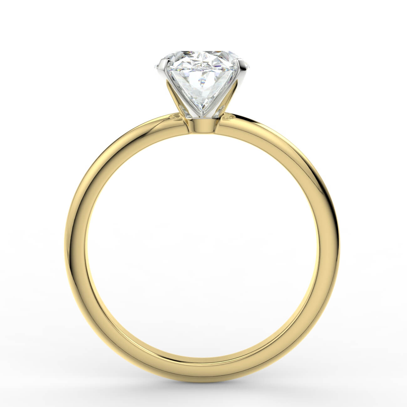 Tapering Solitaire Engagement Ring in yellow and white gold – Australian Diamond Network