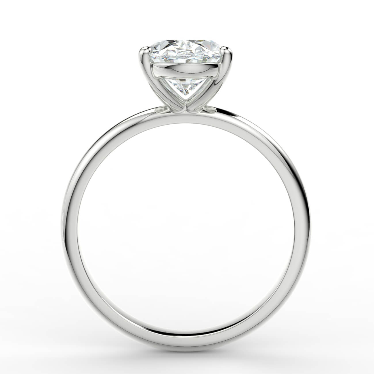 Comfort fit 4 claw oval solitaire diamond ring in white gold – Australian Diamond Network