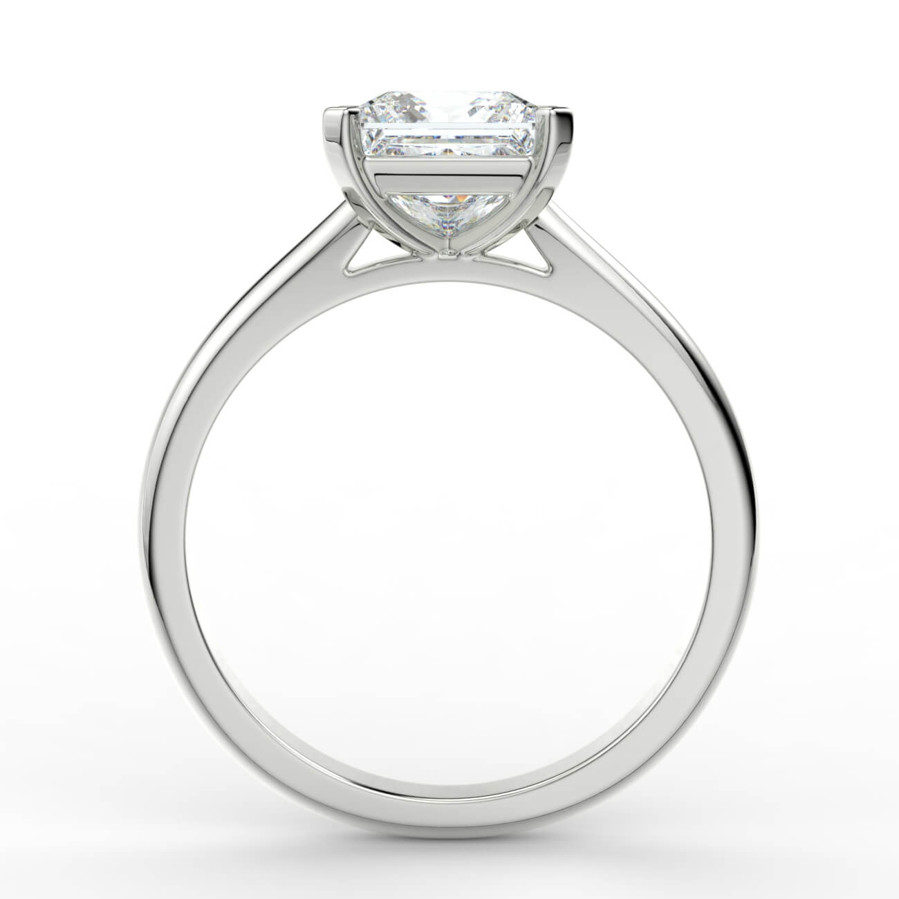 Princess cut diamond cathedral engagement ring in white gold – Australian Diamond Network