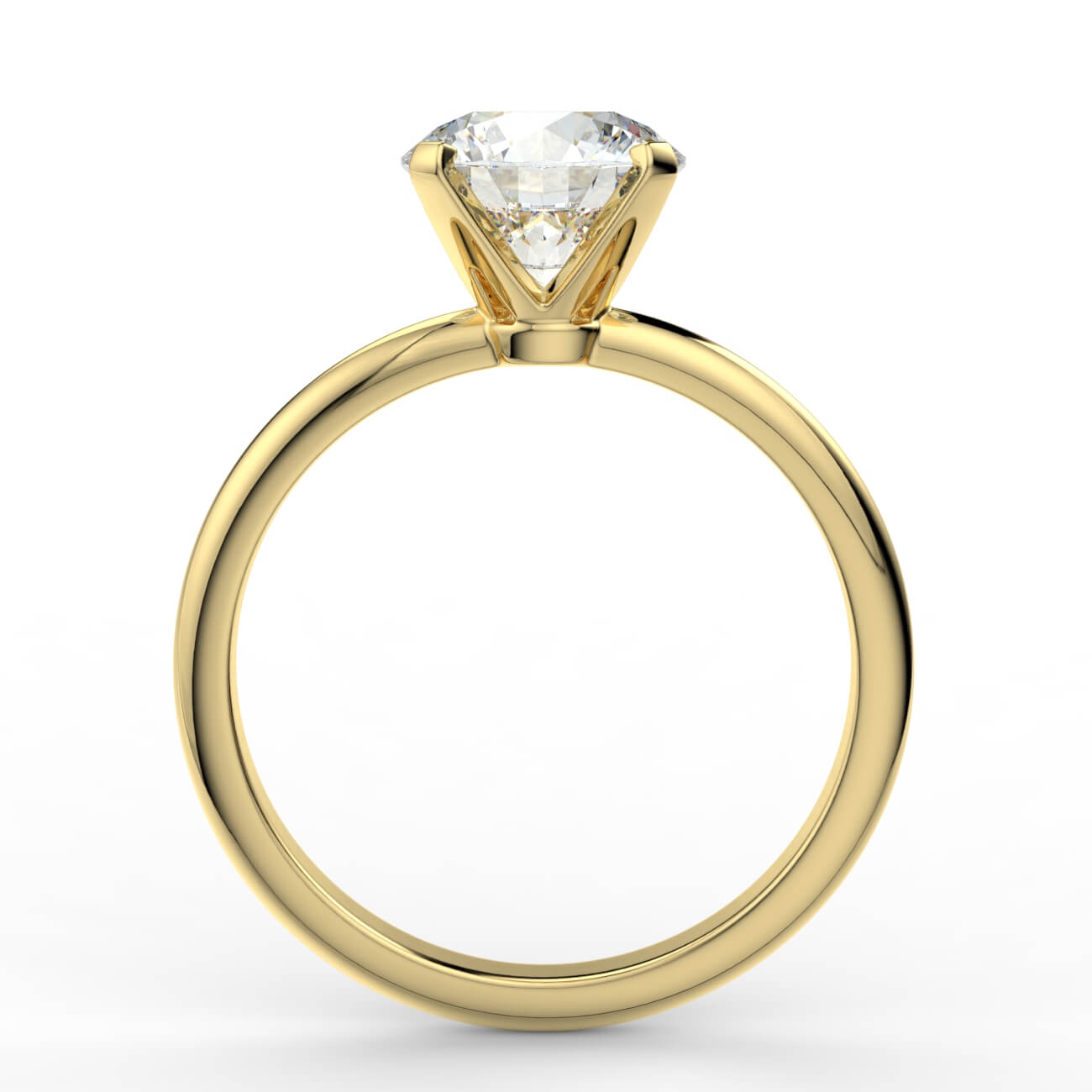 Knife-edge solitaire diamond engagement ring in yellow gold – Australian Diamond Network