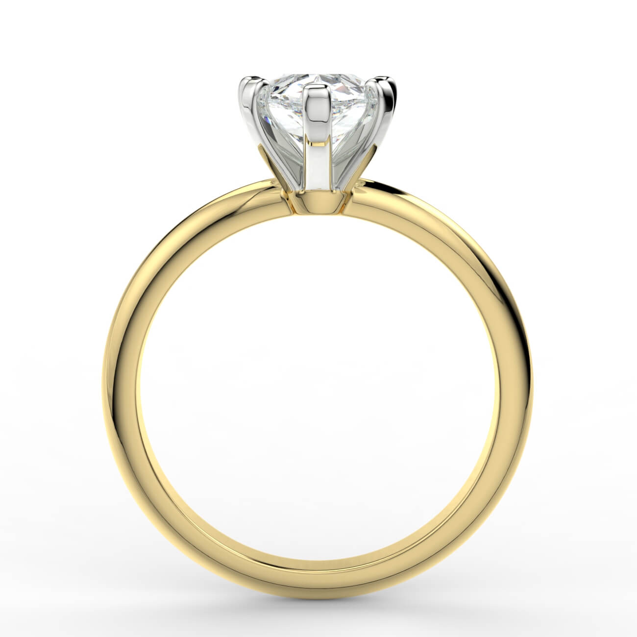Knife-edge solitaire pear diamond engagement ring in yellow and white gold – Australian Diamond Network