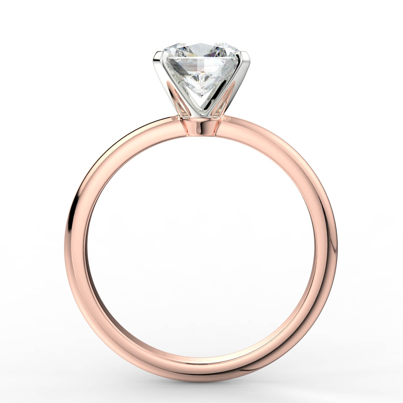 Knife-edge solitaire cushion cut diamond engagement ring in rose and white gold – Australian Diamond Network