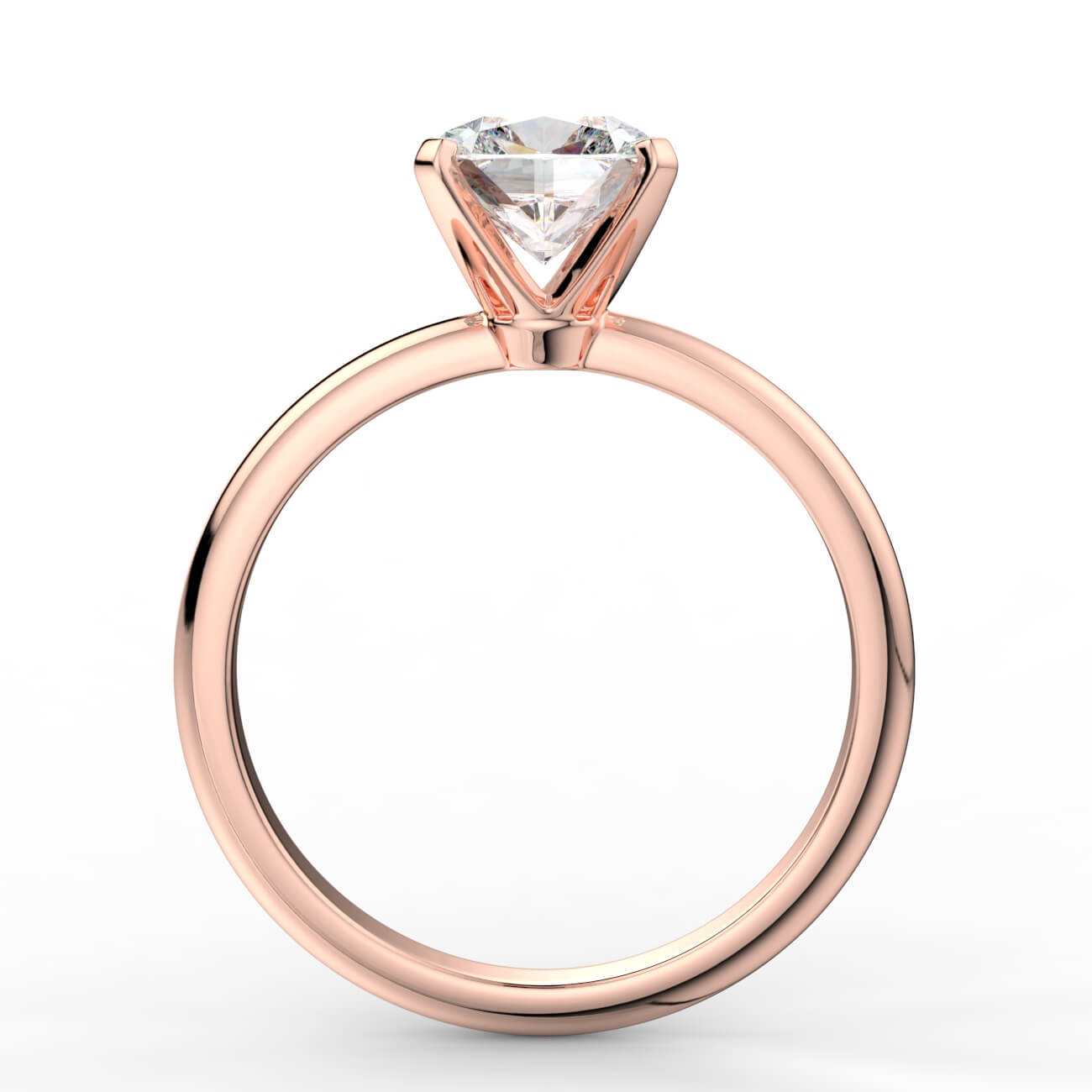Knife-edge solitaire cushion cut diamond engagement ring in rose gold – Australian Diamond Network