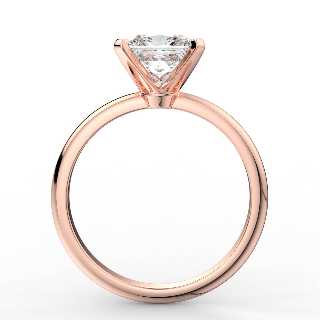 Knife-edge solitaire princess cut diamond engagement ring in rose gold – Australian Diamond Network