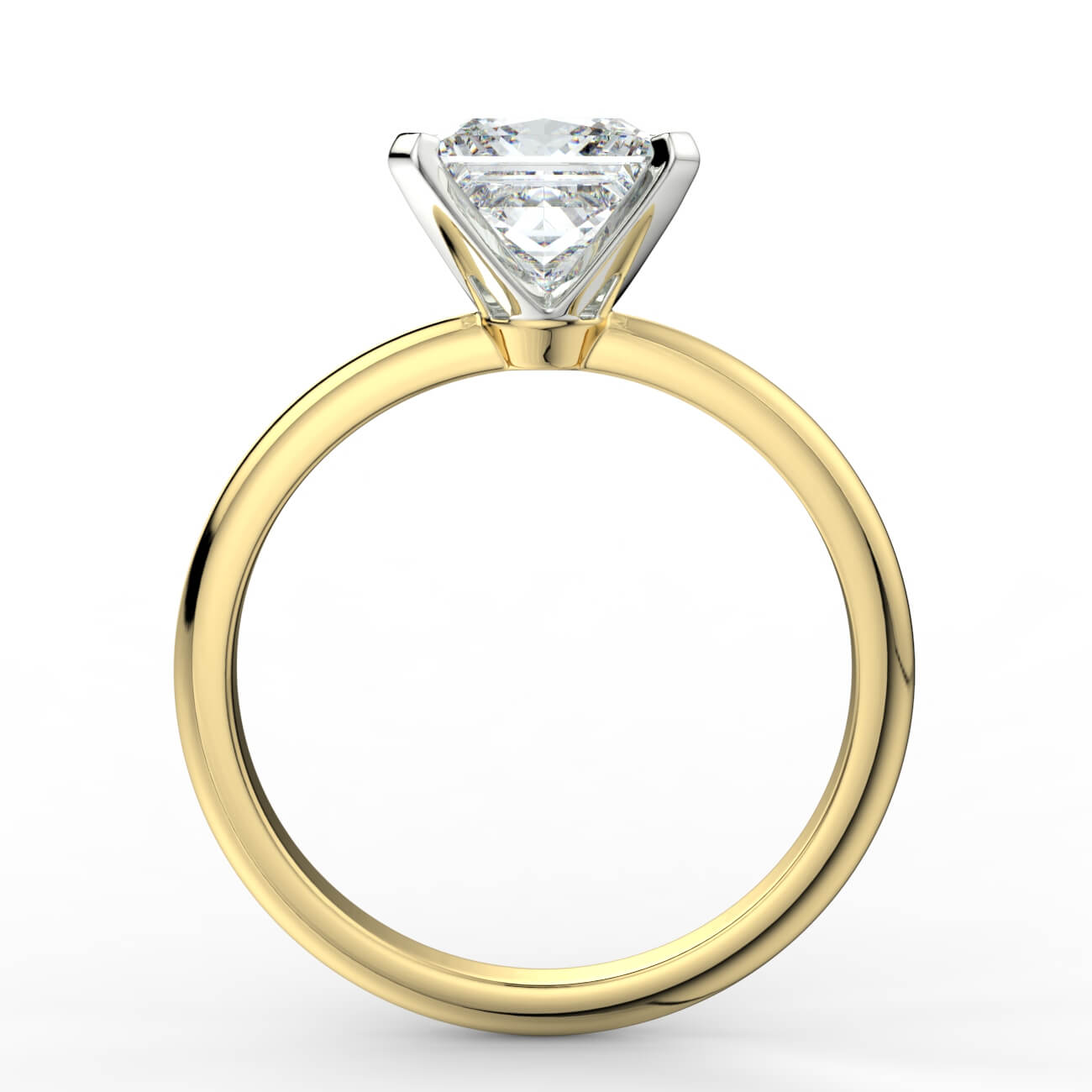 Knife-edge solitaire princess cut diamond engagement ring in yellow and white gold – Australian Diamond Network