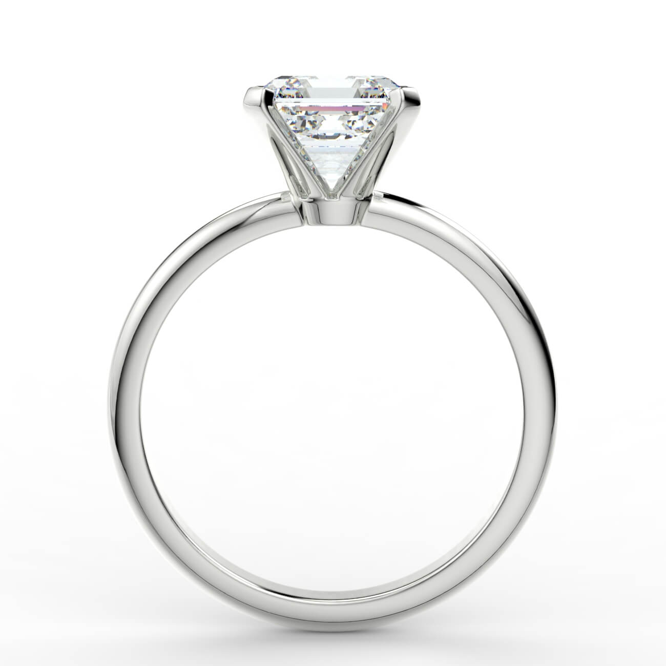 Knife-edge solitaire asscher cut diamond engagement ring in white gold – Australian Diamond Network