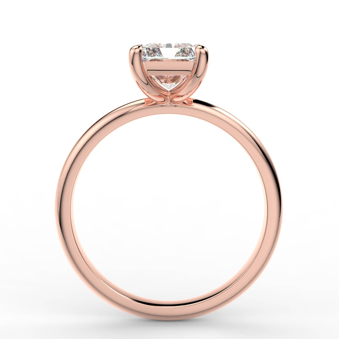 Solitaire radiant cut diamond engagement ring in rose gold – Australian Diamond Network