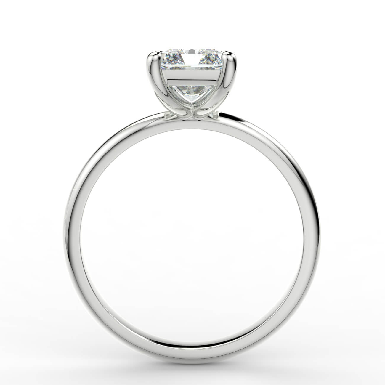 Solitaire radiant cut diamond engagement ring in white gold – Australian Diamond Network