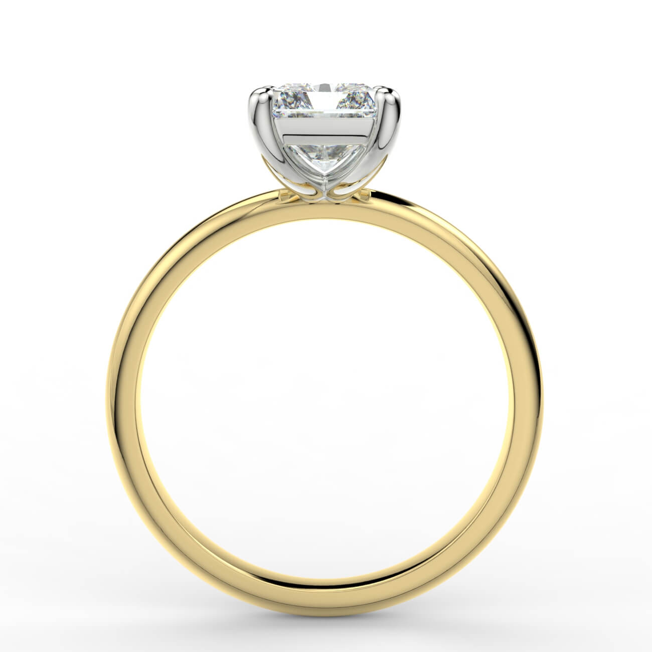 Solitaire radiant cut diamond engagement ring in yellow and white gold – Australian Diamond Network