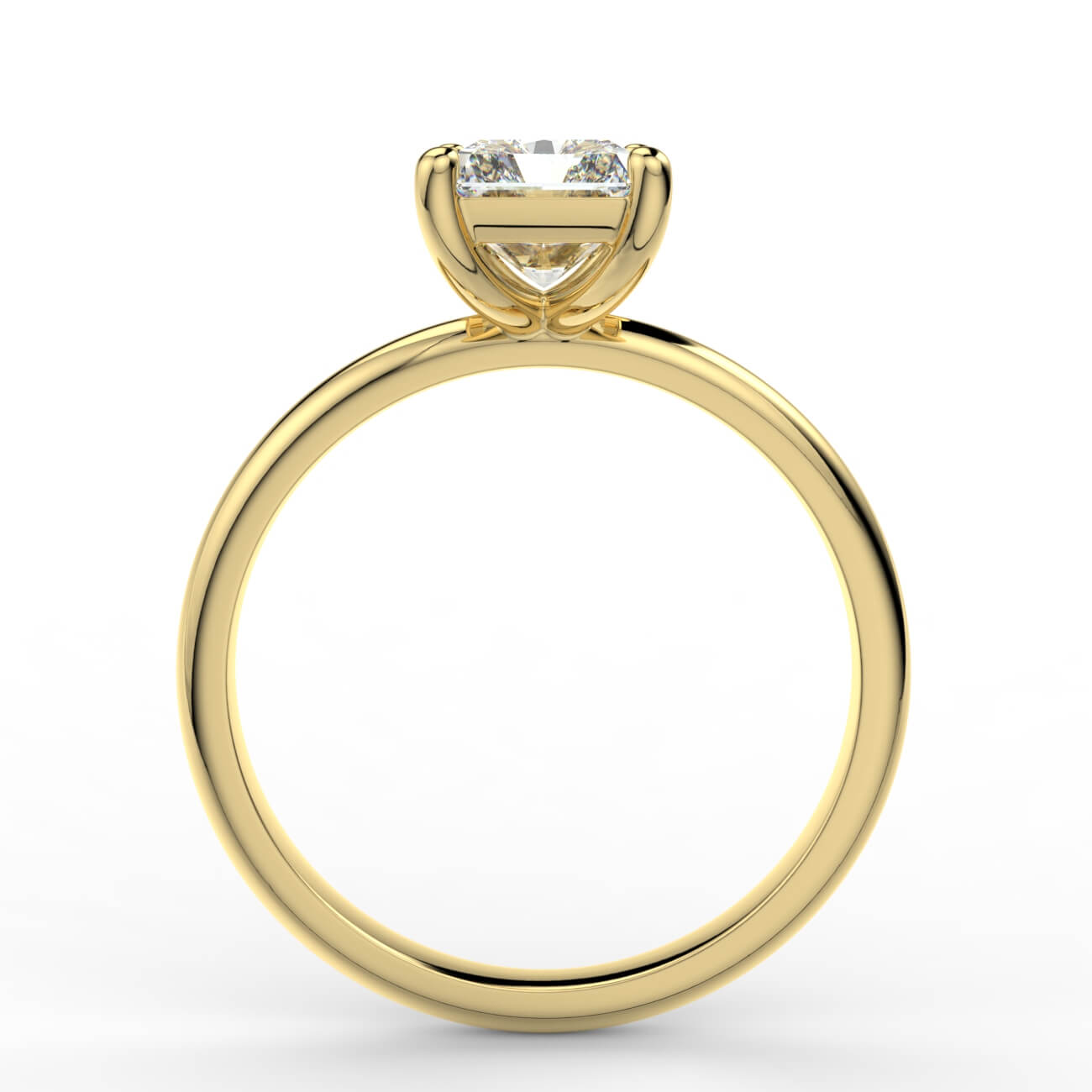 Solitaire radiant cut diamond engagement ring in yellow gold – Australian Diamond Network