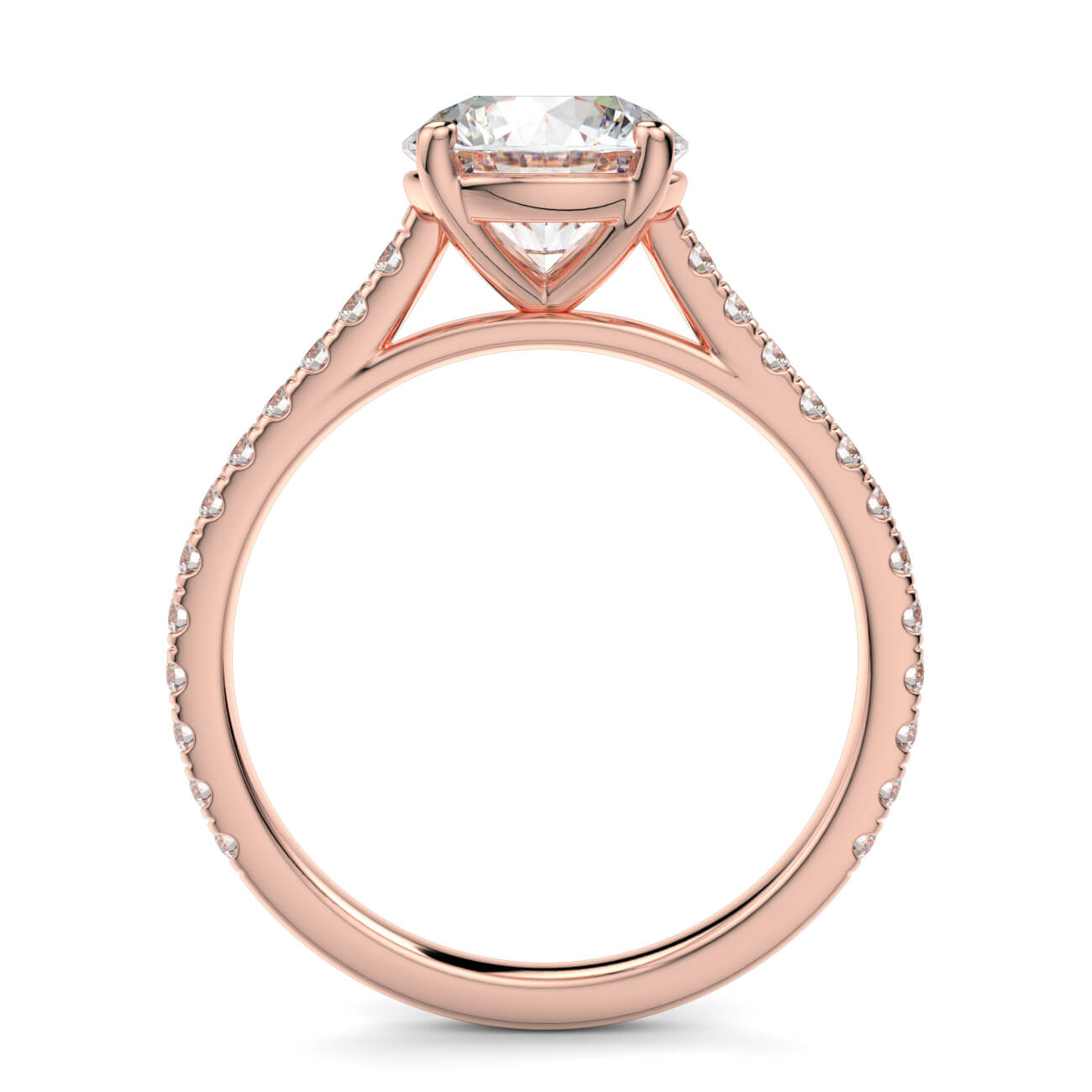 Classic cathedral diamond engagement ring in rose gold – Australian Diamond Network