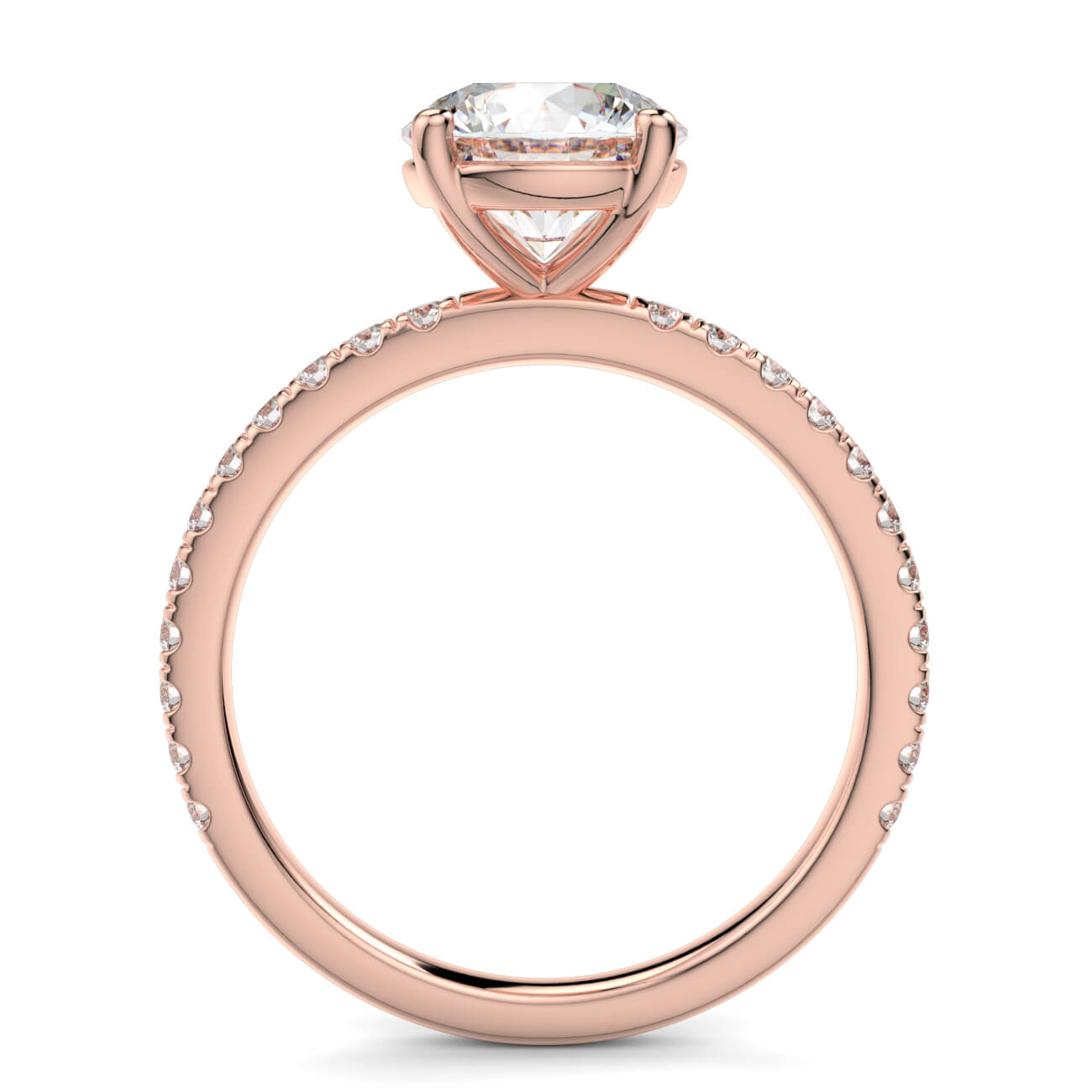 Classic Pavé Diamond Engagement Ring in 18k Rose Gold – Australian Diamond Network