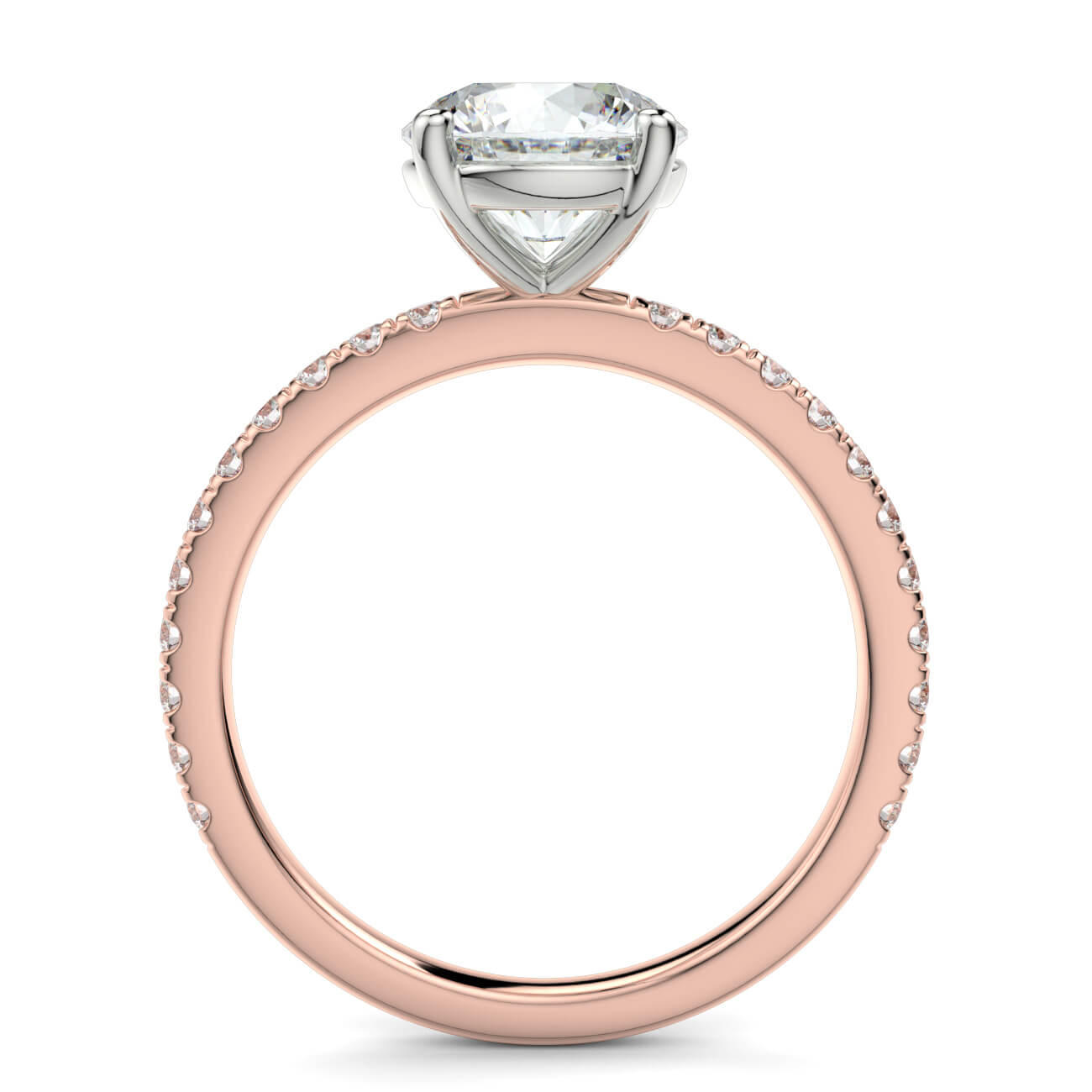 Classic Pavé Diamond Engagement Ring in 18k Rose and White Gold – Australian Diamond Network