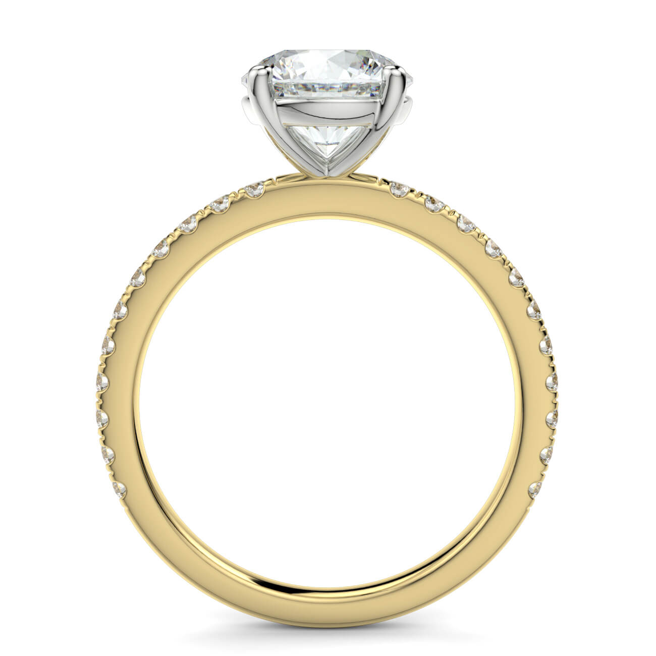 Classic Pavé Diamond Engagement Ring in 18k Yellow and White Gold – Australian Diamond Network