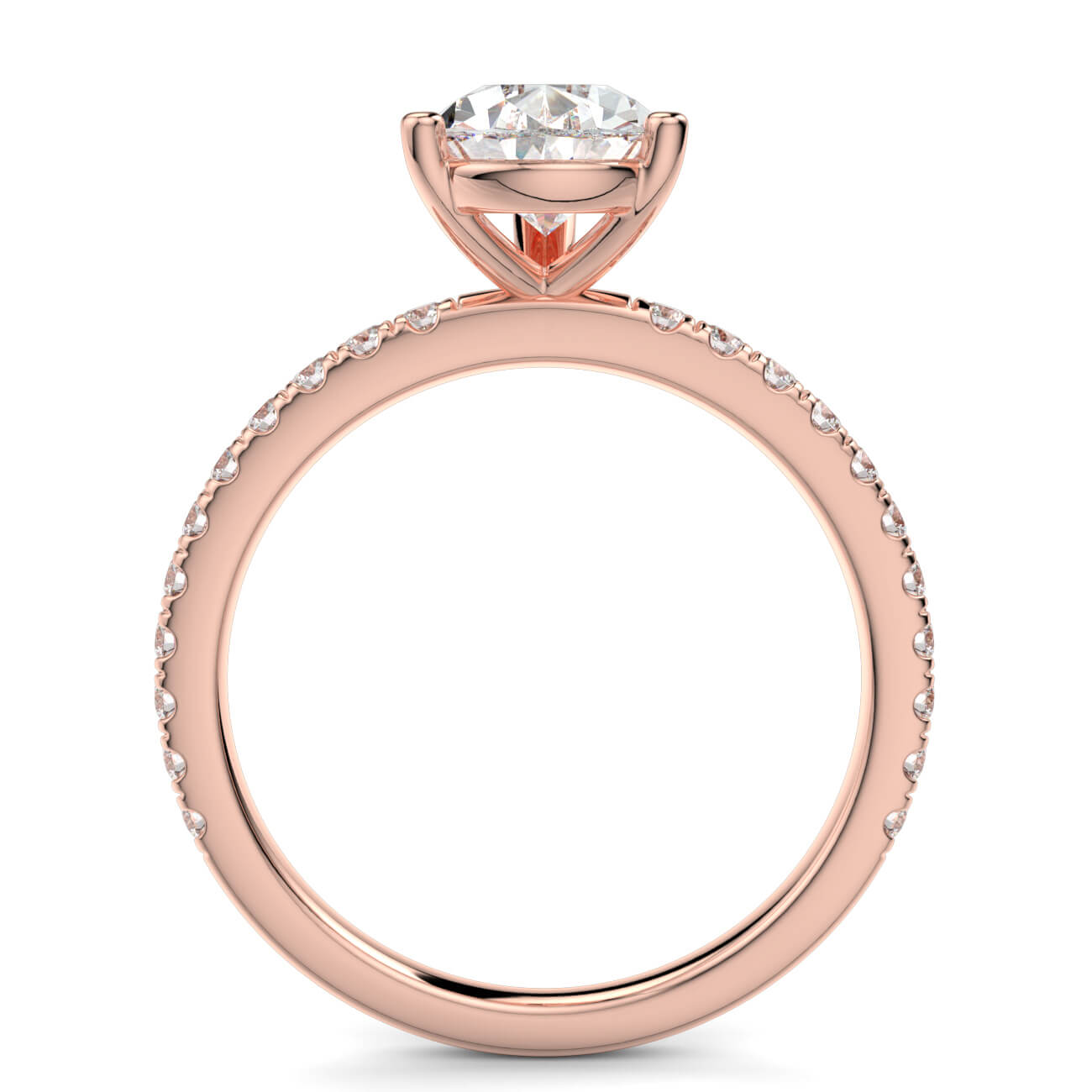 Classic Pear Shape Pavé Diamond Engagement Ring in 18k Rose Gold – Australian Diamond Network
