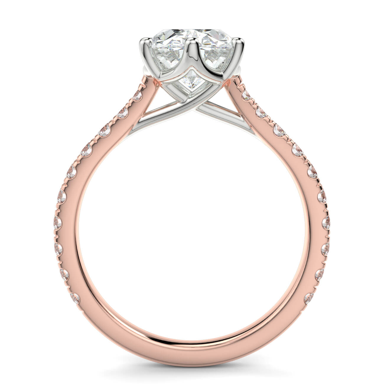 Tulip Basket Diamond Engagement Ring in 18k Rose and White Gold – Australian Diamond Network
