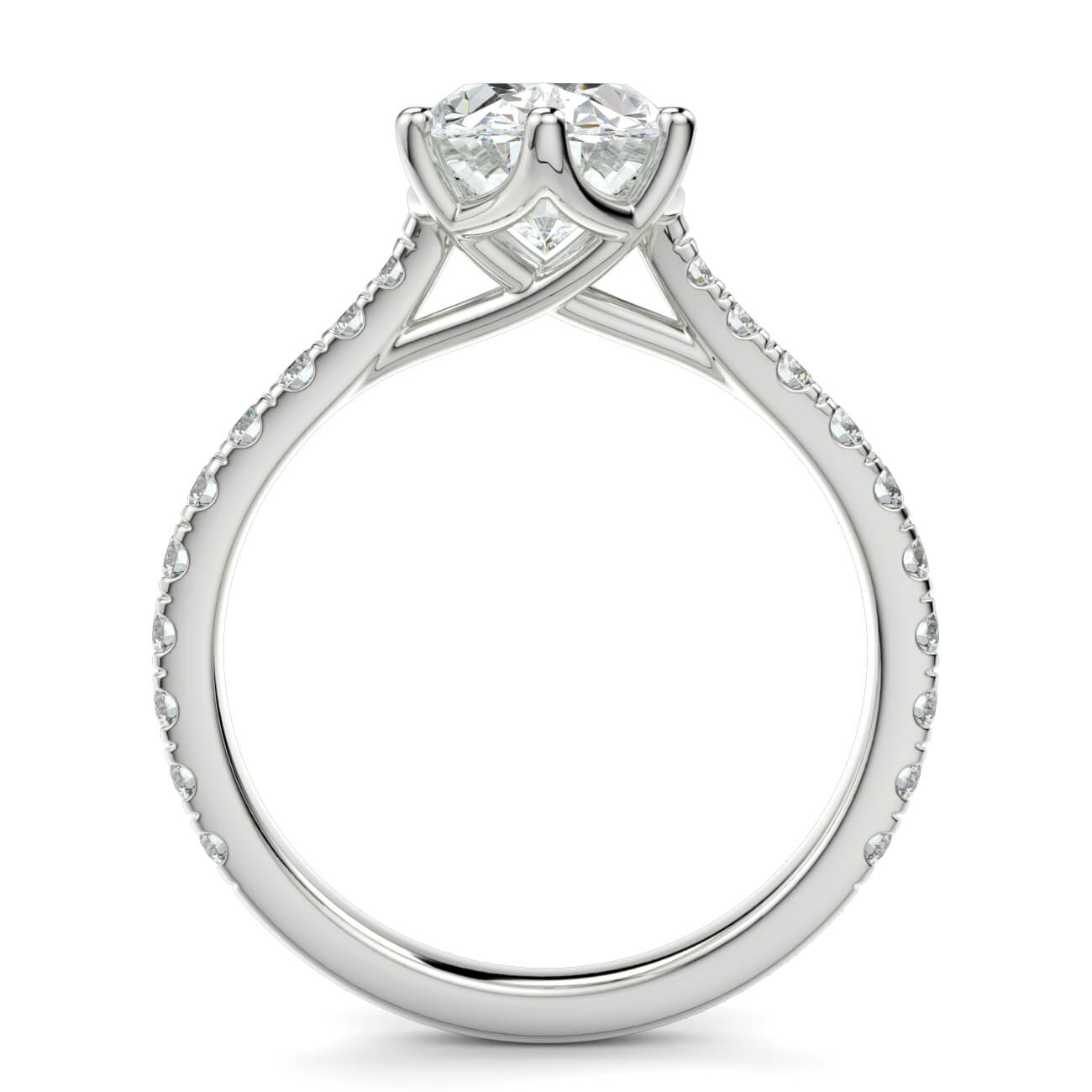 Tulip Basket Diamond Engagement Ring in 18k White Gold – Australian Diamond Network