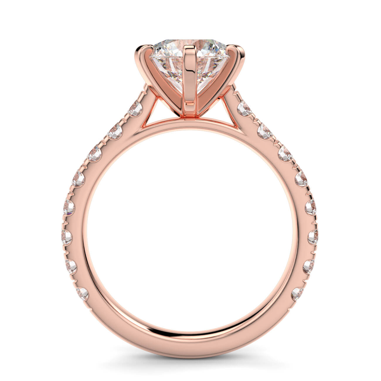 Round Brilliant Cut Diamond Engagement Ring In Rose Gold – Australian Diamond Network