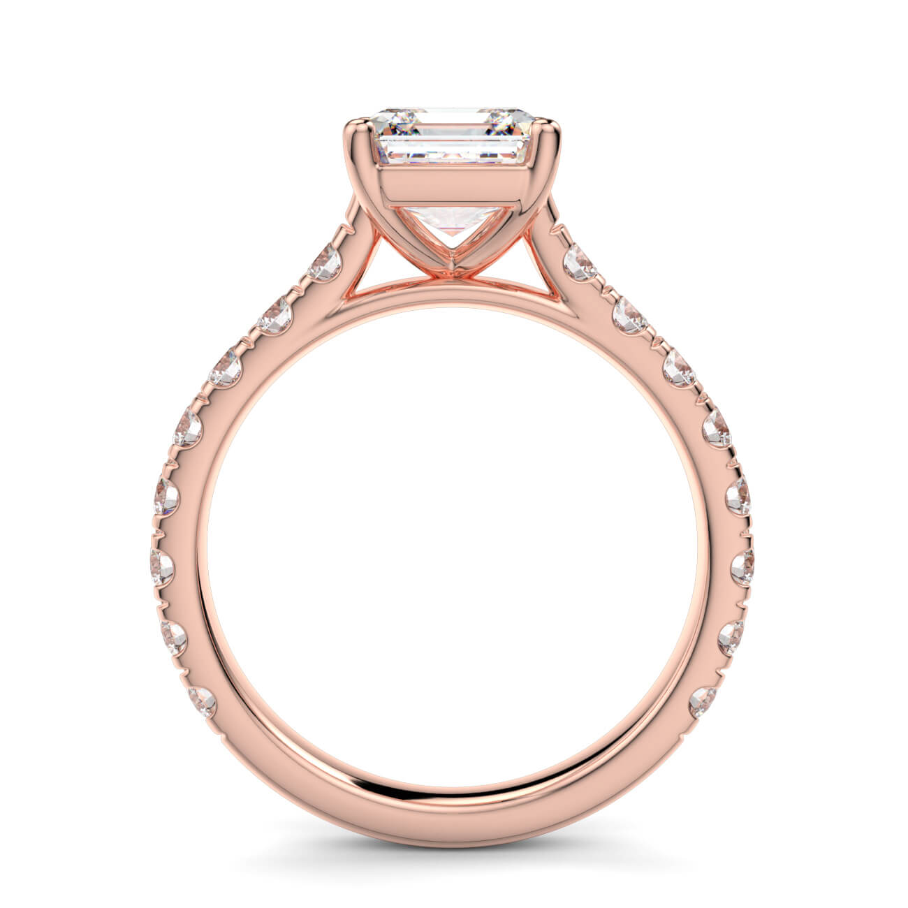 Prestige Asscher Cut Diamond Engagement Ring In Rose Gold – Australian Diamond Network