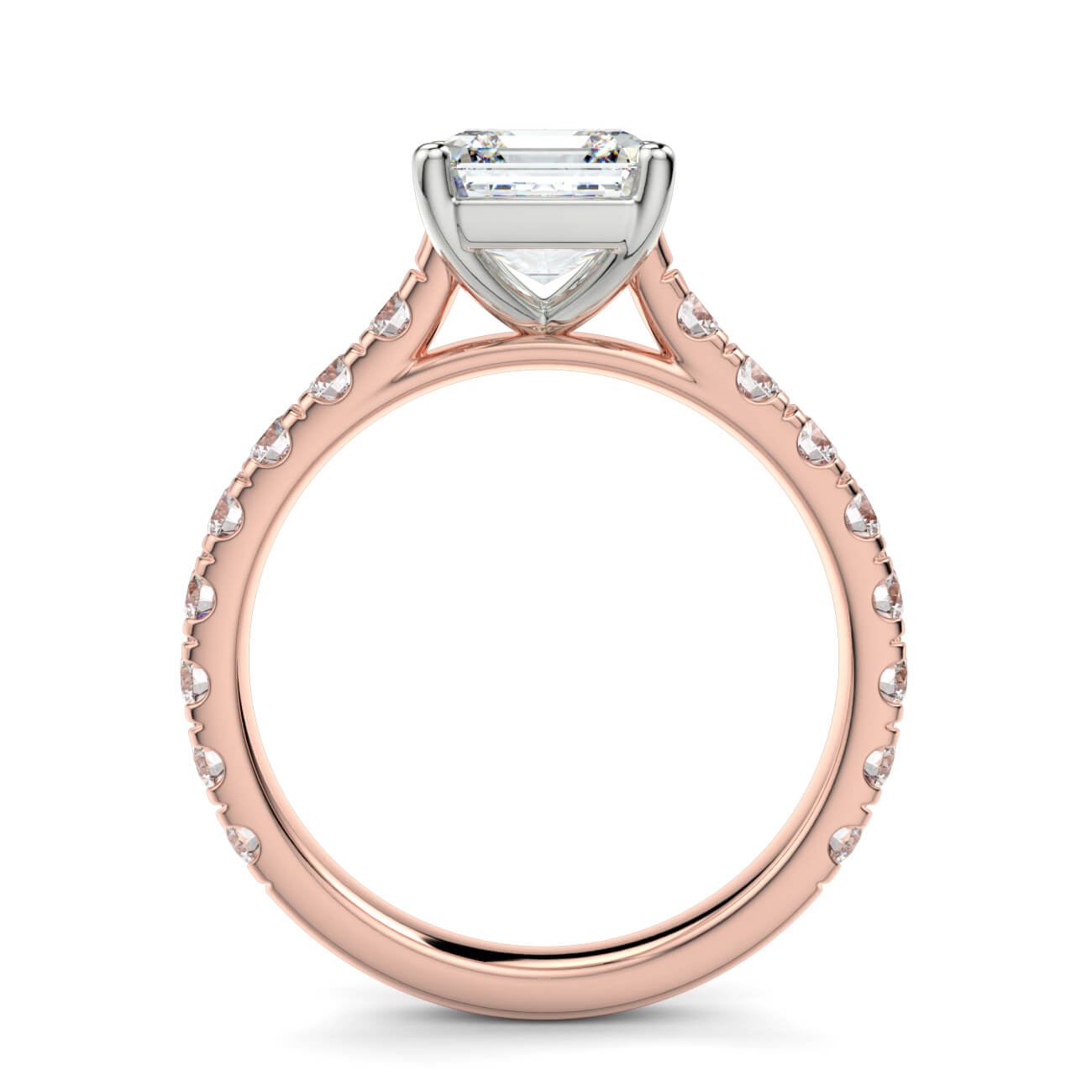 Prestige Asscher Cut Diamond Engagement Ring In Rose and White Gold – Australian Diamond Network