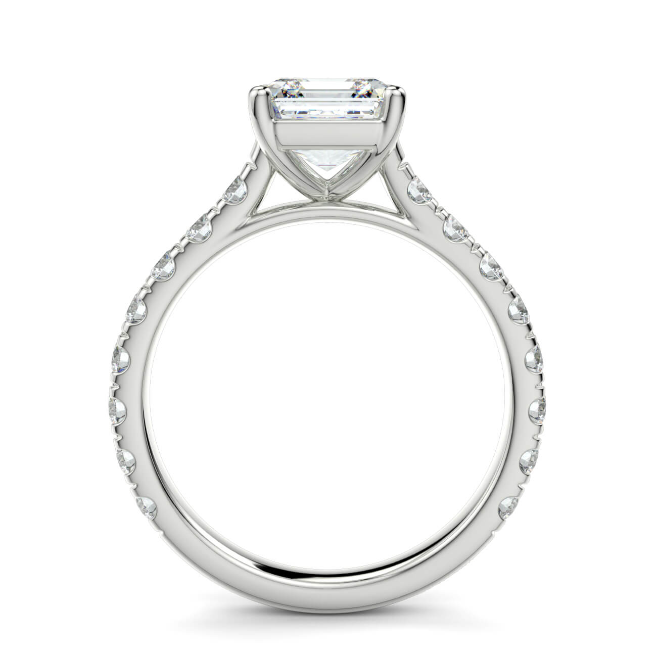 Prestige Asscher Cut Diamond Engagement Ring In White Gold – Australian Diamond Network