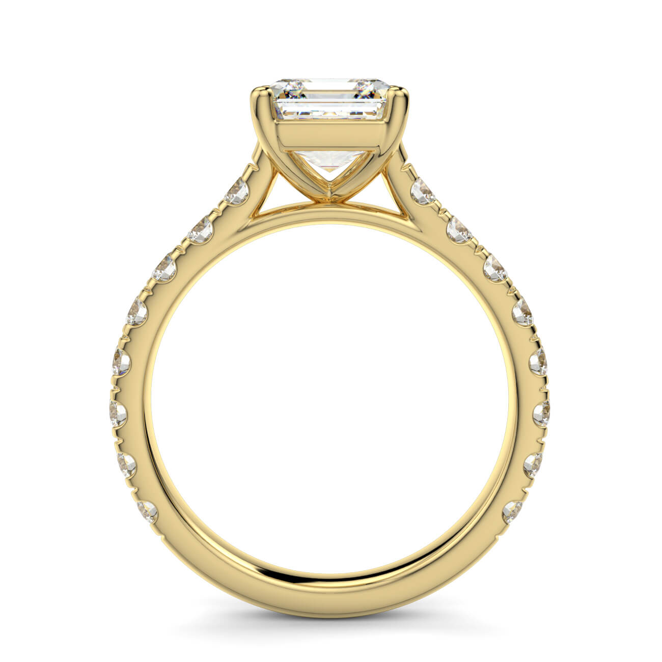 Prestige Asscher Cut Diamond Engagement Ring In Yellow Gold – Australian Diamond Network