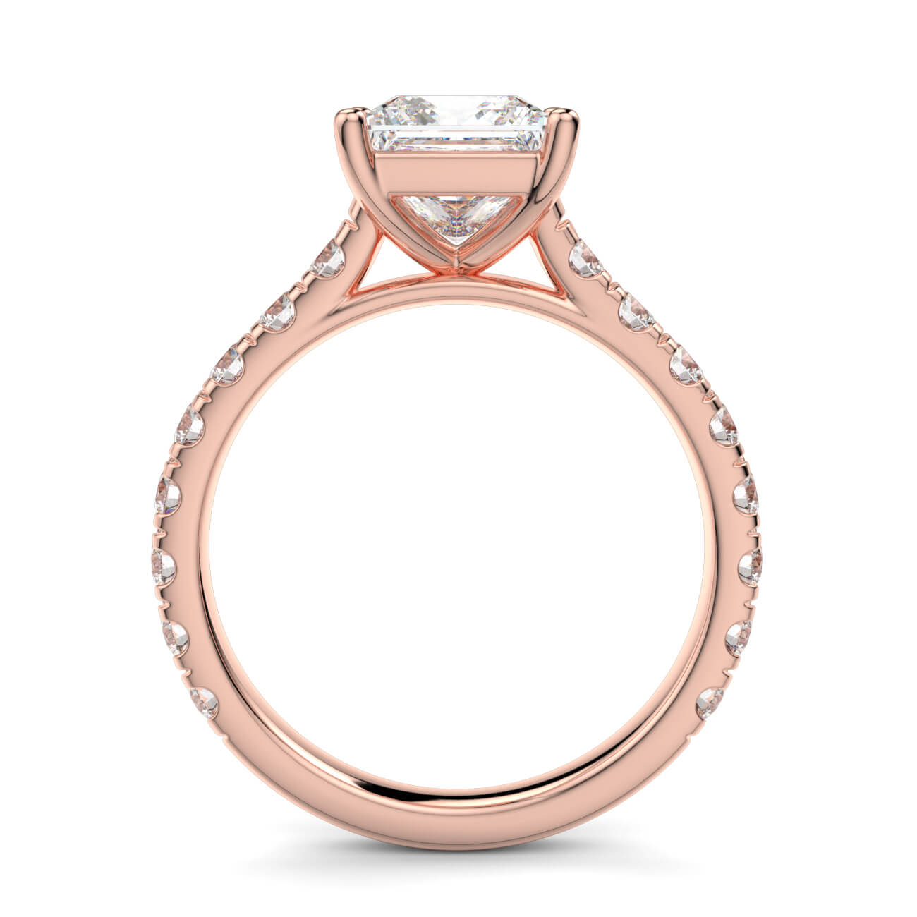 Prestige Princess Cut Diamond Engagement Ring In Rose Gold – Australian Diamond Network