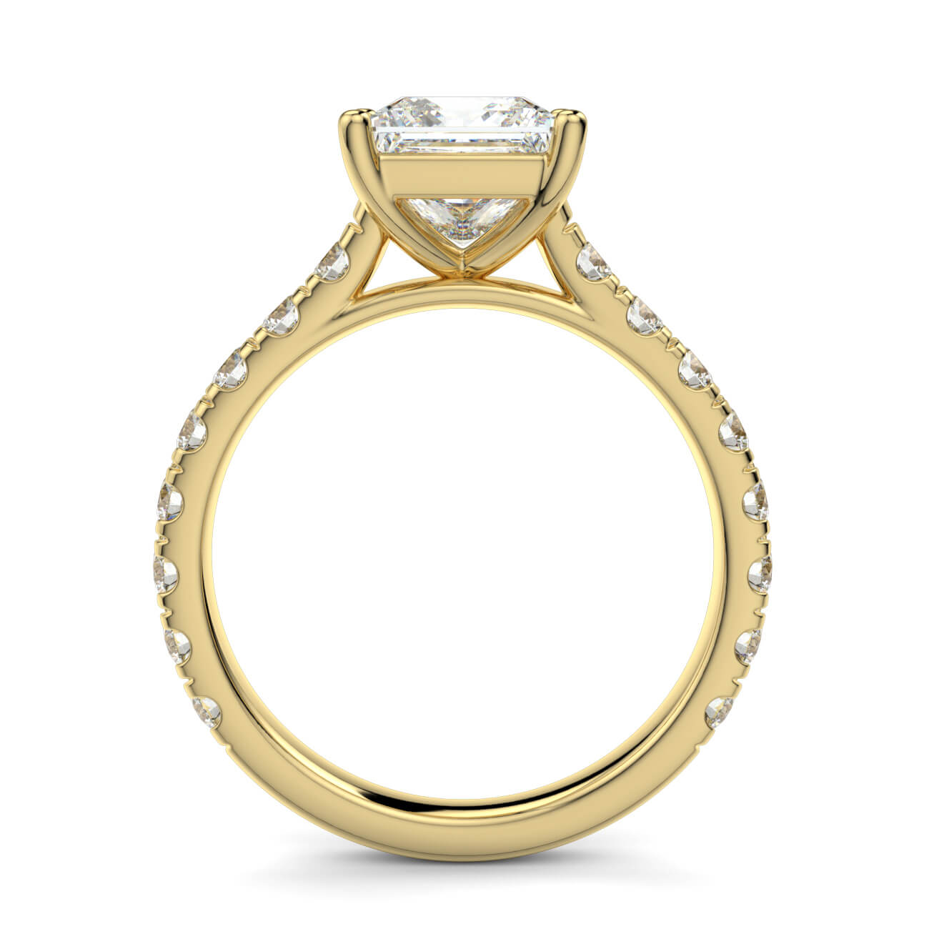 Prestige Princess Cut Diamond Engagement Ring In Yellow Gold – Australian Diamond Network