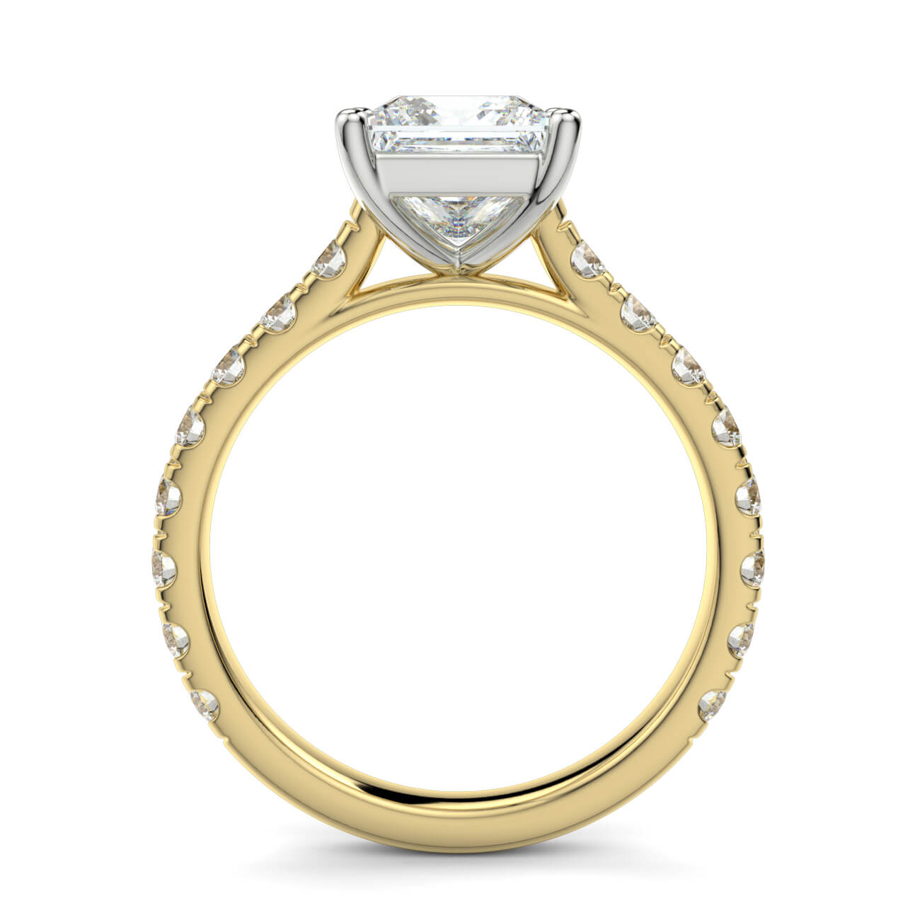 Prestige Princess Cut Diamond Engagement Ring In Yellow and White Gold – Australian Diamond Network