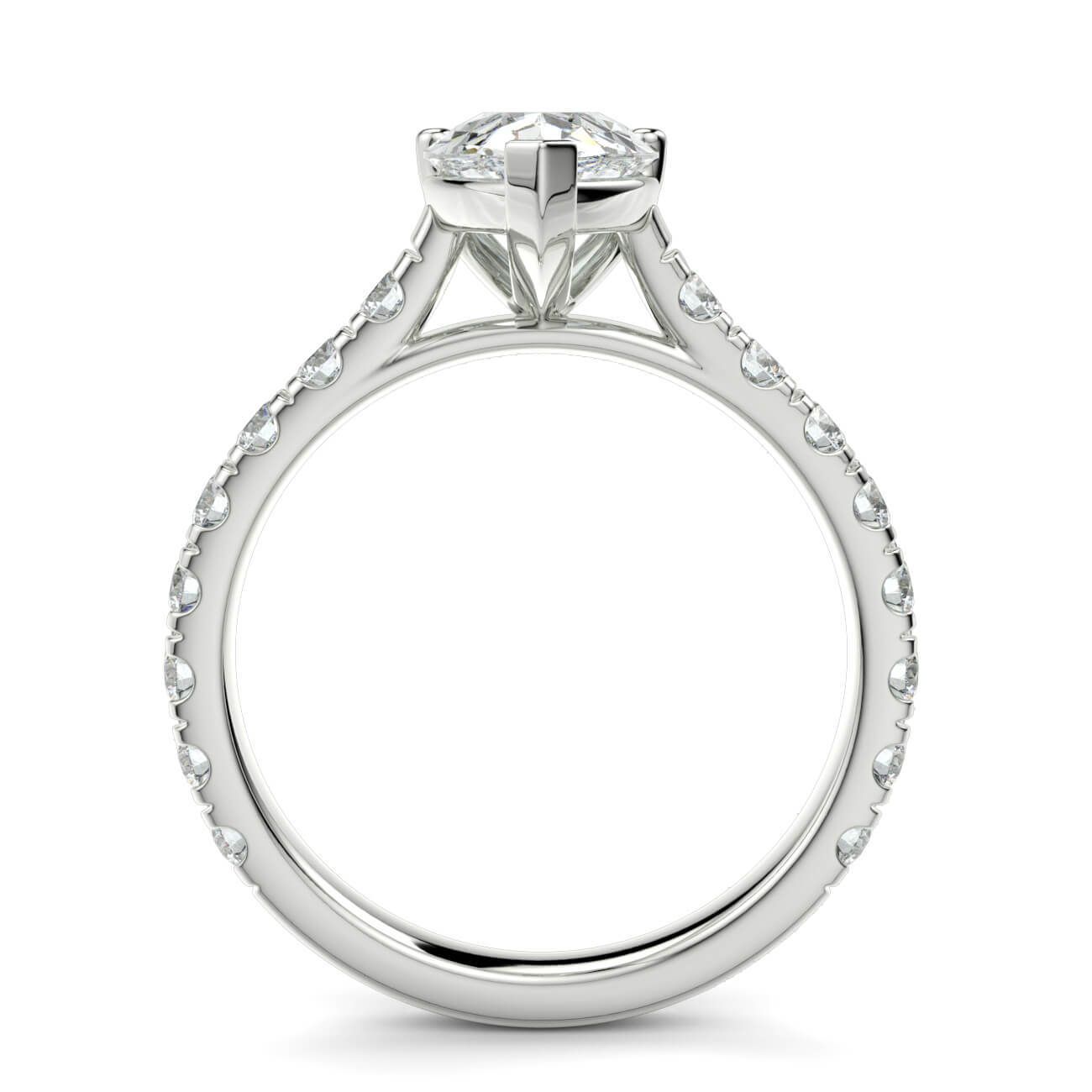 Prestige Pear Cut Diamond Engagement Ring In White Gold – Australian Diamond Network
