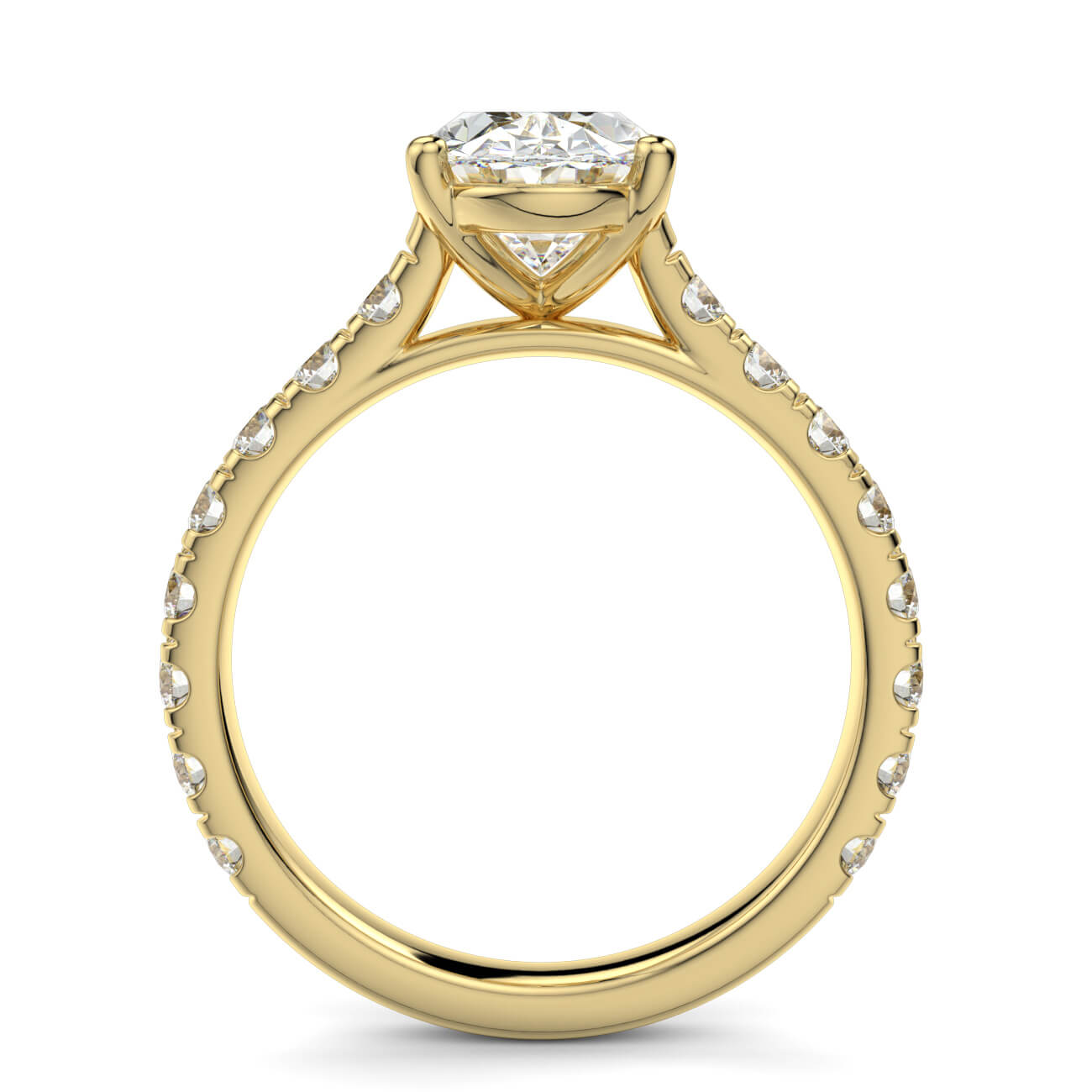 Prestige Oval Cut Diamond Engagement Ring In 18k Yellow Gold – Australian Diamond Network