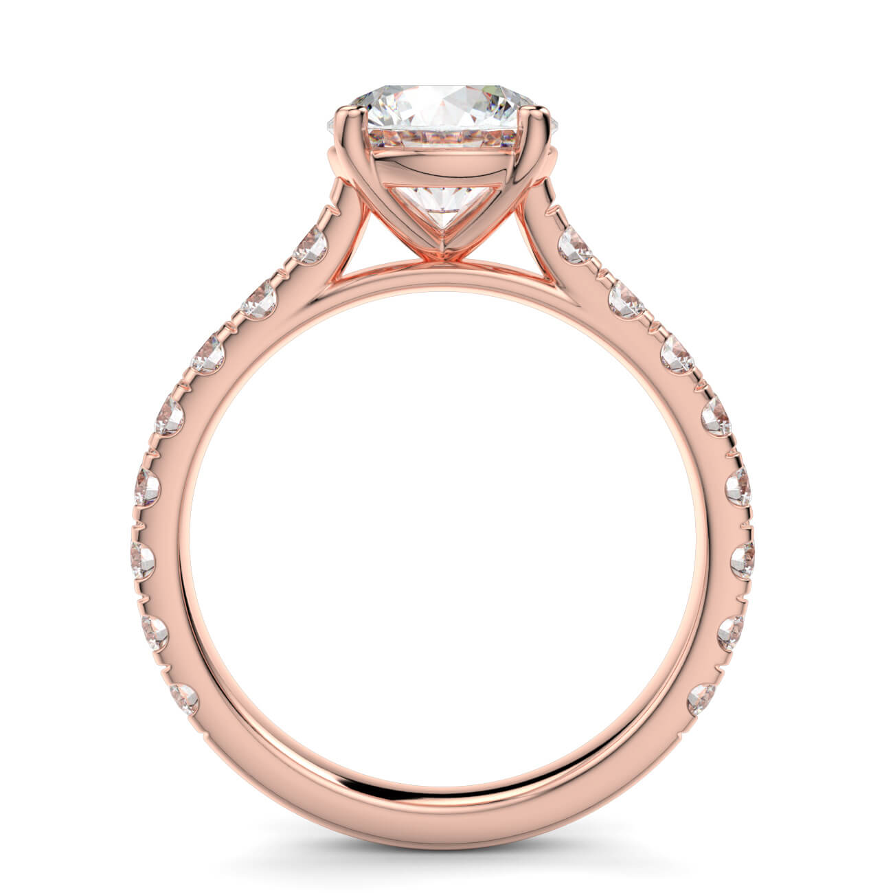 Round Brilliant Cut Diamond Engagement Ring In 18k Rose Gold – Australian Diamond Network