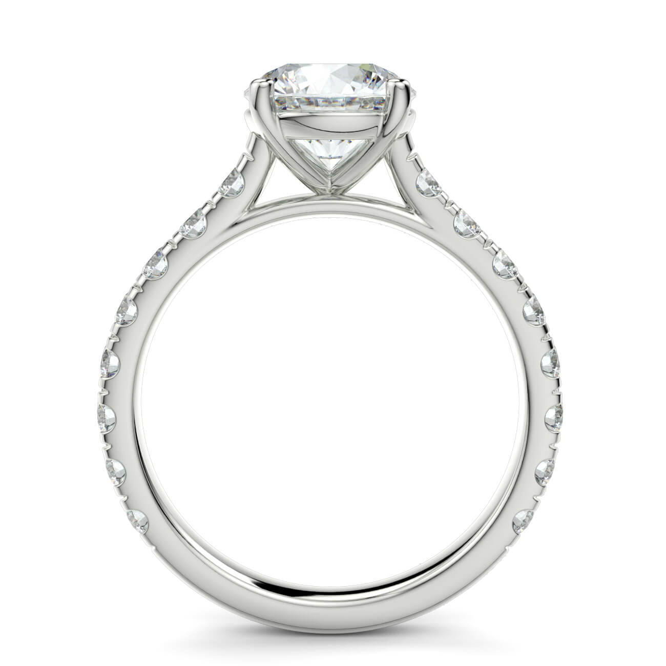 Round Brilliant Cut Diamond Engagement Ring In 18k White Gold – Australian Diamond Network
